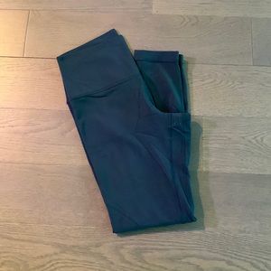 Lululemon aqua/dark blue align leggings, size 8
